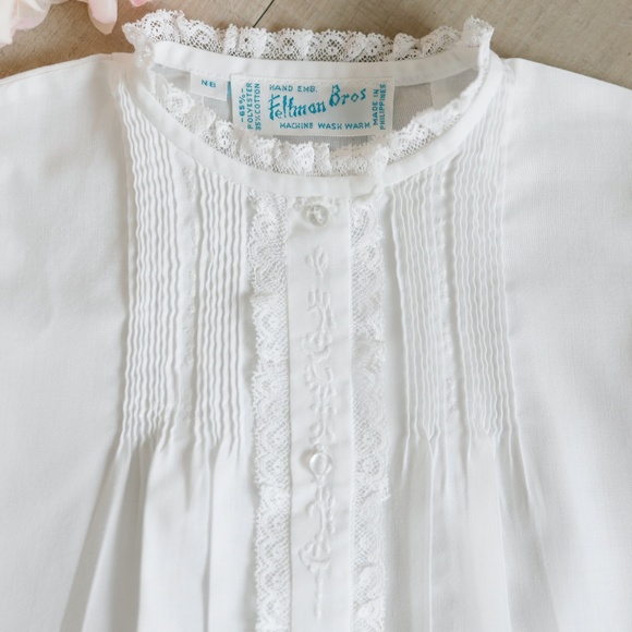 Newborn White Lace Folded Day Gown Feltman Brothers Coming Home Outfit NWT - Picture 2 of 5